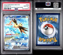 Pokemon Zapdos EX TCG Scarlet & Violet 151 Sir Holo Card 202/165 PSA 10 Gem Mint - Image 3