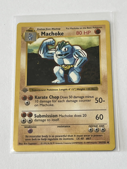 Machoke 34/102 Shadowless 1st Edition Base Set Pokemon Card Rare Vintage NM - Image 3