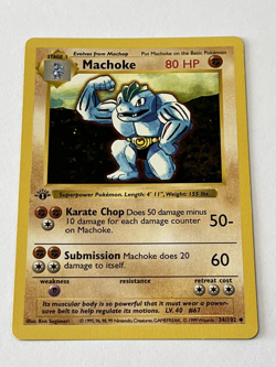 Machoke 34/102 Shadowless 1st Edition Base Set Pokemon Card Rare Vintage NM - Image 5