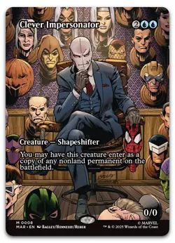 Clever Impersonator (Borderless) #8 (NM) MAR Magic MTG - Image 1