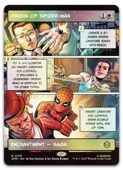 Origin of Spider-Man (Borderless) #218 (Foil) (NM) Spider-Man SPM Magic MTG - Image 1