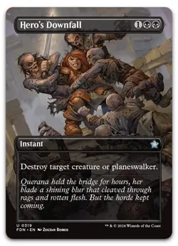 Hero's Downfall (Borderless) #319 (NM) Foundations FDN Magic MTG - Image 1