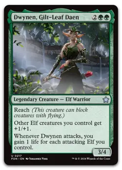 Dwynen, Gilt-Leaf Daen #217 (NM) Foundations FDN Magic MTG - Image 1