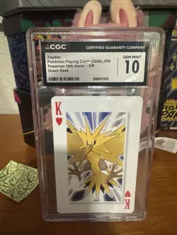 Pokemon PSA 10 Zapdos Green-King Of Hearts 10th Anniversary Poker 2006 Japanese - Image 1