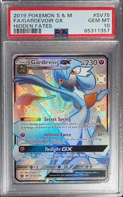 2019 POKEMON SUN & MOON HIDDEN FATES #SV75 FULL ART/GARDEVOIR GX PSA 10 - Image 1