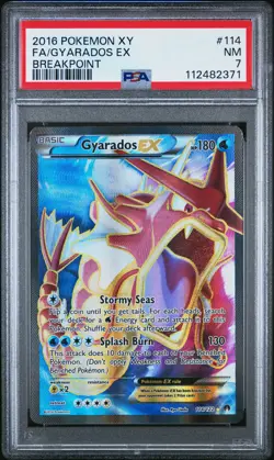 2016 POKEMON BREAKPOINT GYARADOS EX #114 FULL ART PSA 7 NM #112482371 - Image 1