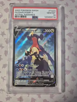 2022 Pokemon Sword Shield Astral Radiance #TG23 Full Art Garchomp V PSA 10 - Image 1