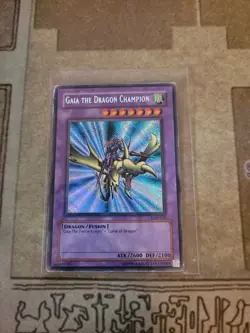 YUGIOH GAIA THE DRAGON CHAMPION LOB-EN125 SECRET UNLIMITED ED HP REVERSE FOIL - Image 1