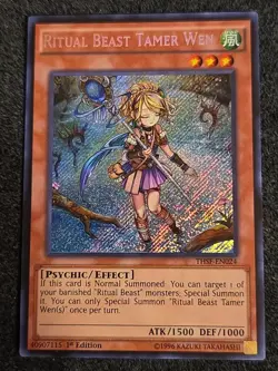 Yugioh Ritual Beast Tamer Wen THSF-EN024 Secret Rare 1st Ed LP - Image 1