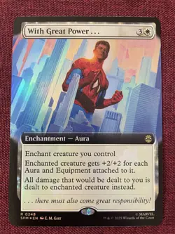 With Great Power #248 FOIL EXTENDED NM/M MTG Spiderman Magic Card - Image 1