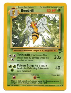 Pokemon Card: Beedrill 21/130 Base Set 2 Rare! EXC - Image 1