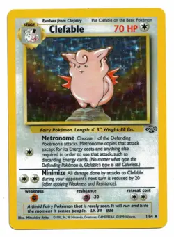 Pokemon Card: Clefable HOLO 1/64 Jungle Set Rare! EXC - Image 1