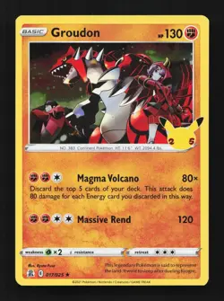 Groudon 017/025 Celebrations English Pokemon Card TCG - Image 1