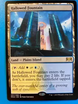 MTG 1x Hallowed Fountain # 251 Ravnica Allegiance Magic the Gathering Card x1 NM - Image 1