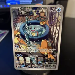 Pokemon TCG Squirtle Stellar Crown Illustration Rare Holo Card 148/142 Sv07 - Image 1