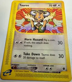 Tauros 133/165 Expedition Base Set Pokemon Trading Card Game Vintage Regular NM - Image 2
