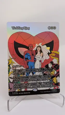 MTG Magic The Gathering Spider-Man Wedding Ring Mythic 0007 Foil - Image 1