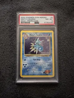Misty's Seadra Prerelease 2000 Pokemon Gym Heroes Holo 9/132 PSA 8 NM-MT WOTC - Image 1
