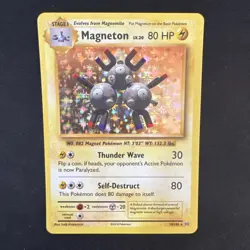Pokemon Card Magneton 9/102 Base Set WotC Vintage 1999 Holo Rare NM- Unlimited - Image 1