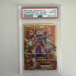 PSA 10 Gem Mint Mewtwo EX Secret Red Flash 1st Edition 2015 Pokemon Japanese XY - Image 1