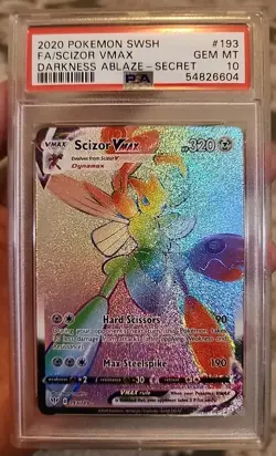 2020 Pokemon SWSH Darkness Ablaze #193 Secret Scizor VMax PSA 10 Gem Mint - Image 1