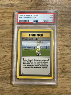 Graded PSA 7 1999 Pokemon Game Pokemon Breeder #76 - Image 1