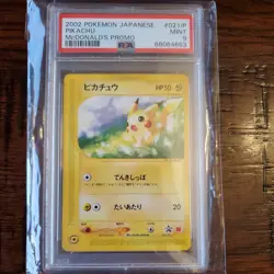 Pikachu Pokemon 2002 E-Series McDonald's Black Star Promo Japanese 021/P PSA 9 - Image 1