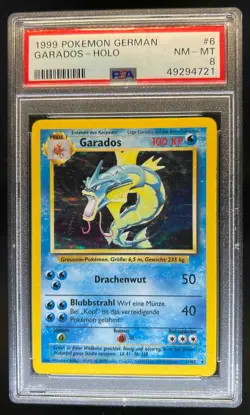 1999 Pokemon German Garados #6/102 Holo Rare #6 PSA 8 NM-MT - Image 1