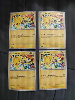 Four (4) Pikachu - SVP 225 - Pokemon World Championship 2025 Promo Card - Image 1