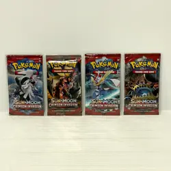 4x Sun And Moon Crimson Invasion Art Set Sealed Pokemon Card Booster Pack - Image 1
