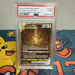 Pokemon TCG SWSH Crown Zenith Arceus vStar GG70 Secret Rare Card PSA Mint 9 - Image 1