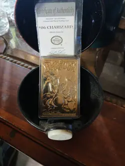 23K Gold Plated CHARIZARD Trading Card 1999 Burger King Pokemon Ball NEW SEALED - Image 1