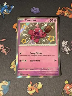 Pokemon Cards Tinkatink 165/091 Shiny Holo Rare Paldean Fates - (NM) #2 - Image 1