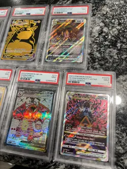 7x PSA Pokemon Card Lot Lugia V Charizard ex Pikachu Vmax Promo Regigigas 8 9 - Image 3