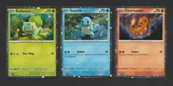 Bulbasaur Charmander Squirtle Pokemon Cards Cosmos Promo Set 046 047 048 NM 151 - Image 1
