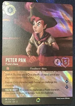 Lorcana Peter Pan - Pirate's Bane (Alternate Art) NM Holofoil Into the Inklands - Image 1