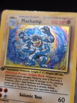 Pokemon TCG Machamp Holo 1st Edition Rare Card Base Set - Image 3