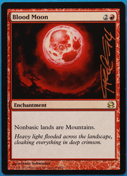 Blood Moon Modern Masters NM Red Rare SIGNED MAGIC CARD (ID# 504803) ABUGames - Image 1