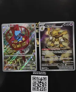Pokemon Center Riolu and Alakazam Stamped Promo 009, 010 Mega Evolution Cards - Image 1