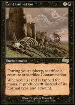 Damaged, English MTG Regular Contamination Urza's Saga Magic the Gathering - Image 1