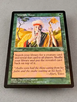 Worldly Tutor Mirage Regular-MTG-LP NM-Vintage Magic the Gathering - Image 3