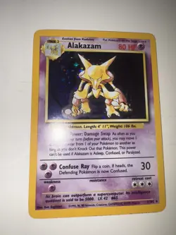 Pokemon TCG Alakazam Base Set 1/102 Holo Unlimited Holo Rare Near - Image 1