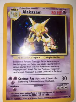 Pokemon TCG Alakazam Base Set 1/102 Holo Unlimited Holo Rare Near - Image 2