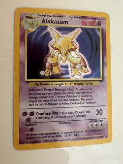 Pokemon TCG Alakazam Base Set 1/102 Holo Unlimited Holo Rare Near - Image 3