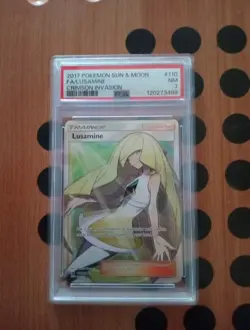 2017 Pokemon Sun & Moon Crimson Invasion #110 Lusamine Full ART PSA 7 Mint - Image 1