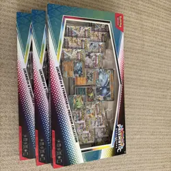 3 x Pokemon Prismatic Evolutions Lucario EX and Tyranitar EX Premium Collection - Image 2