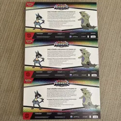 3 x Pokemon Prismatic Evolutions Lucario EX and Tyranitar EX Premium Collection - Image 4