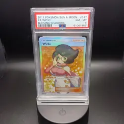 2017 POKEMON SUN & MOON BURNING SHADOWS #147 FULL ART/WICKE PSA 8 - Image 1