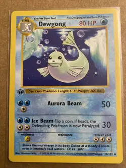 Pokemon TCG Dewgong Base Set 1st Edition 25/102 Never Played Near Mint - Image 1