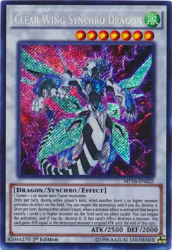 Yugioh! MP Clear Wing Synchro Dragon - MP16-EN022 - Secret Rare - 1st Edition Mo - Image 1